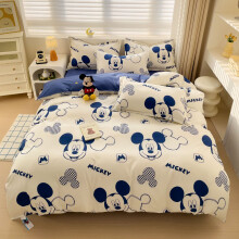(Mickey, 4Pcs-220cm (220x240m Duvet cover)) 4 Piece Cartoon Printed Duvet Cover Bedding Set