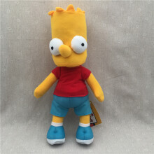 (Son 37CM) Simpson Family Plush Doll for Kids Soft Plush Toys Cuddly Collectable Birthday Christmas Toys Gifts Home Decoration for Boys Girls