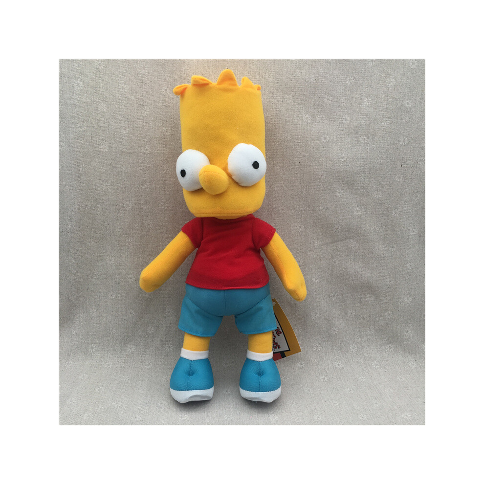 (Son 37CM) Simpson Family Plush Doll for Kids Soft Plush Toys Cuddly Collectable Birthday Christmas Toys Gifts Home Decoration for Boys Girls