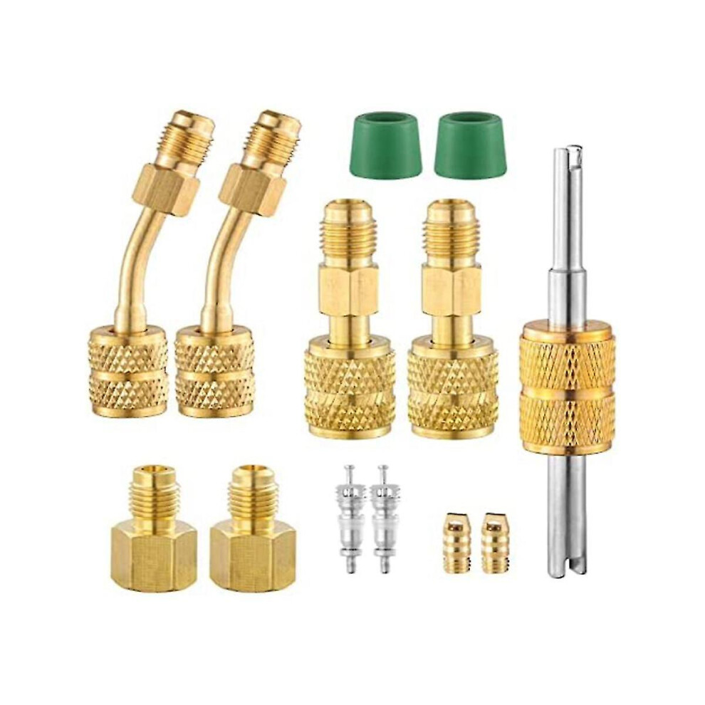 R410a Mini Split Adapters, R410a Charging Vacuum Port Connector With 5/16Inch Female To 1/4Inch Mal 9176468058226