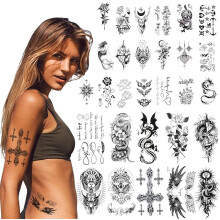 ACWOO Temporary Tattoos, 40 Sheets 3D Realistic Wolf Lion Tribal Animal Butterfly Tattoo Stickers, Waterproof Fake Tattoos