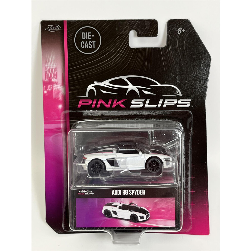 Audi R8 Spyder White 1:64 Scale Pink Slips Jada 213291000