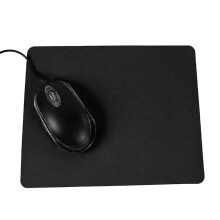 (black) Simple Solid Color Pu Leather Mouse Mat Anti-slip Waterproof 21.5*17.5cm Mouse Pad School