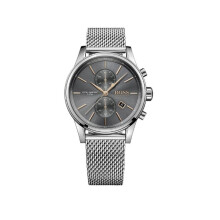 NEW HUGO BOSS 1513440 MENS STAINLESS STEEL MESH GREY DIAL JET FASHION WATCH UK