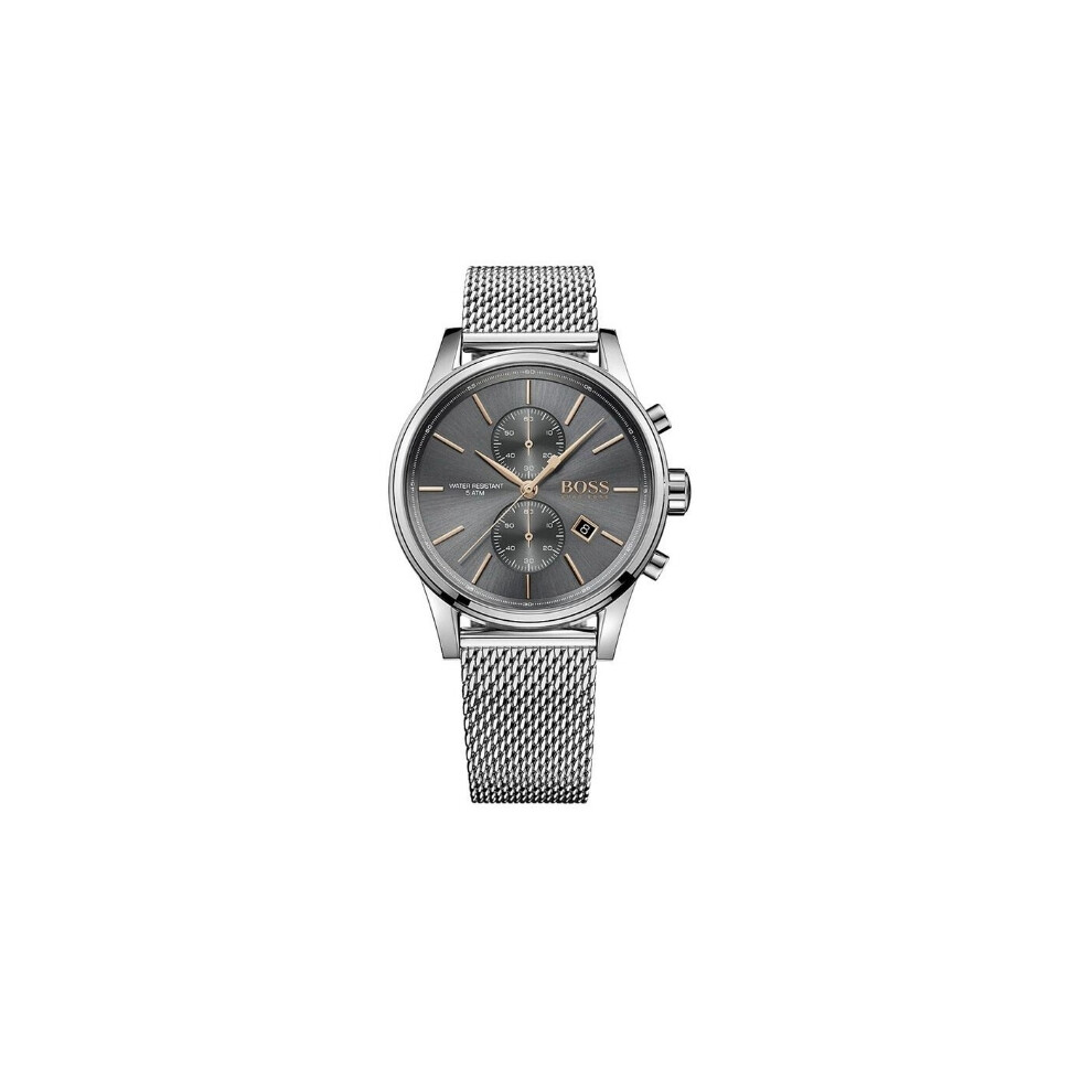 NEW HUGO BOSS 1513440 MENS STAINLESS STEEL MESH GREY DIAL JET FASHION WATCH UK