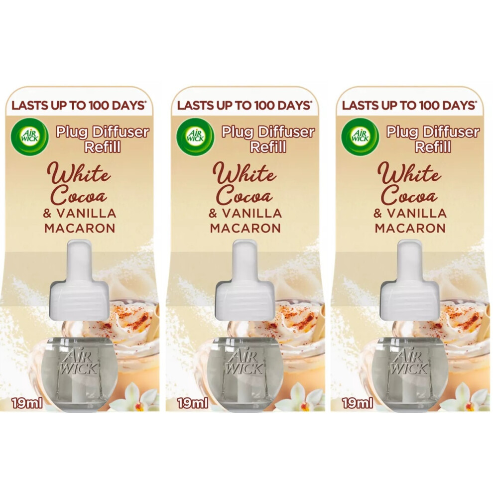 3 x Air Wick Plug in Oil Refills - White Cocoa & Vanilla Macaron