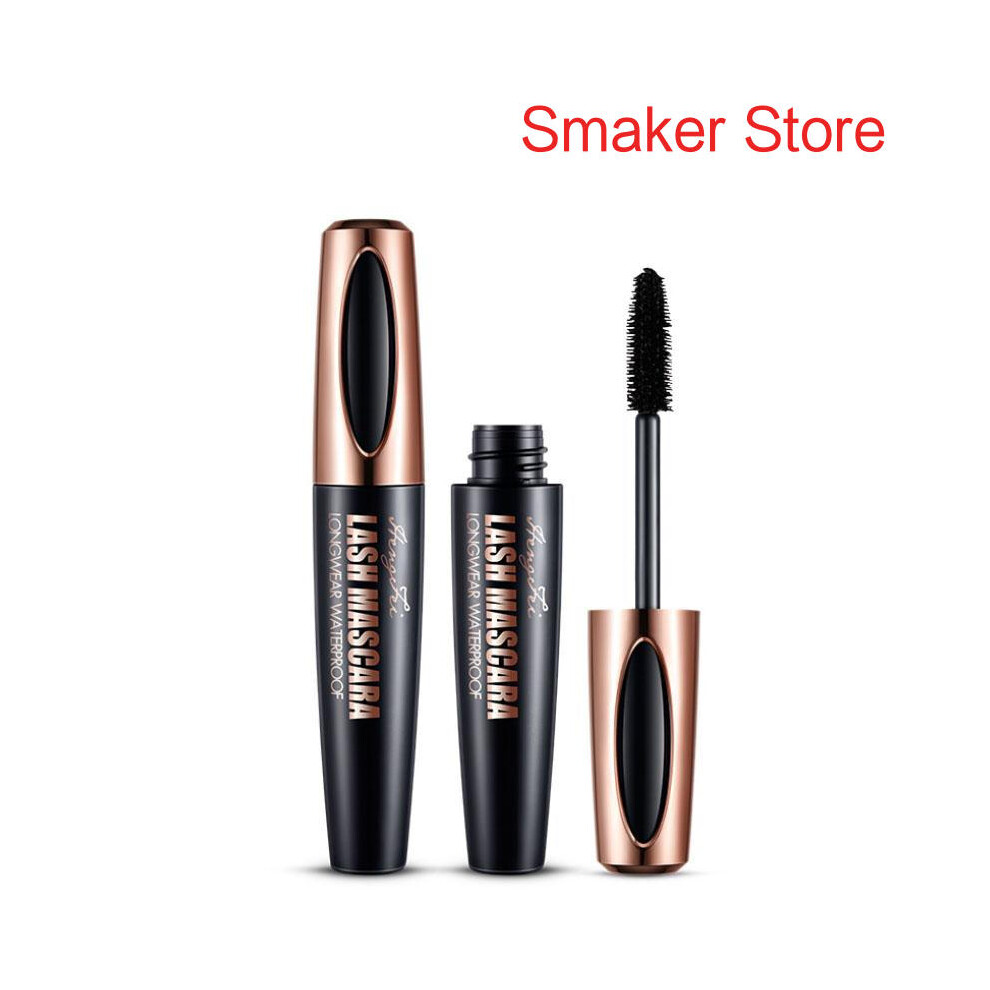 (Black) 4D Silk Fiber Lash Mascara - Volume-Boosting & Long-lasting - Waterproof, Curling, Lengthening - Intense Black, Natural Look - Beauty Essential