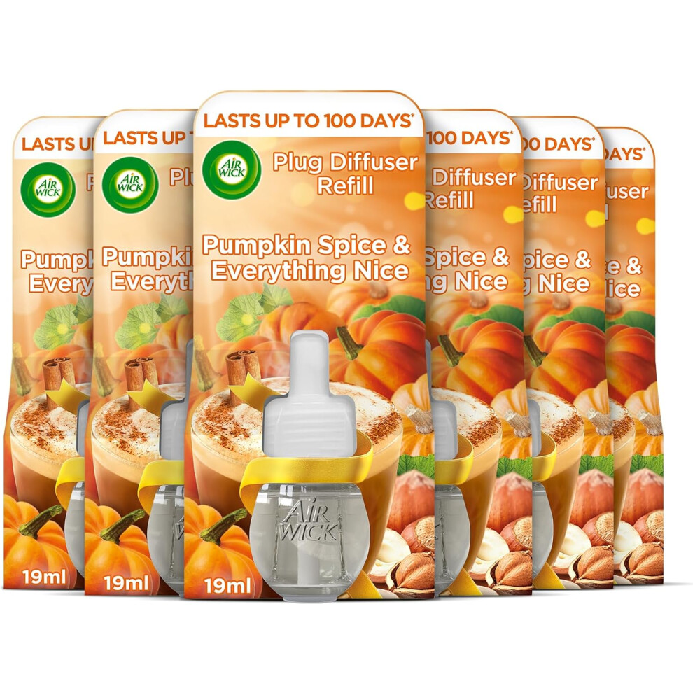 6 x Air Wick Plug in Oil Refills - Pumpkin Spice & Everything Nice