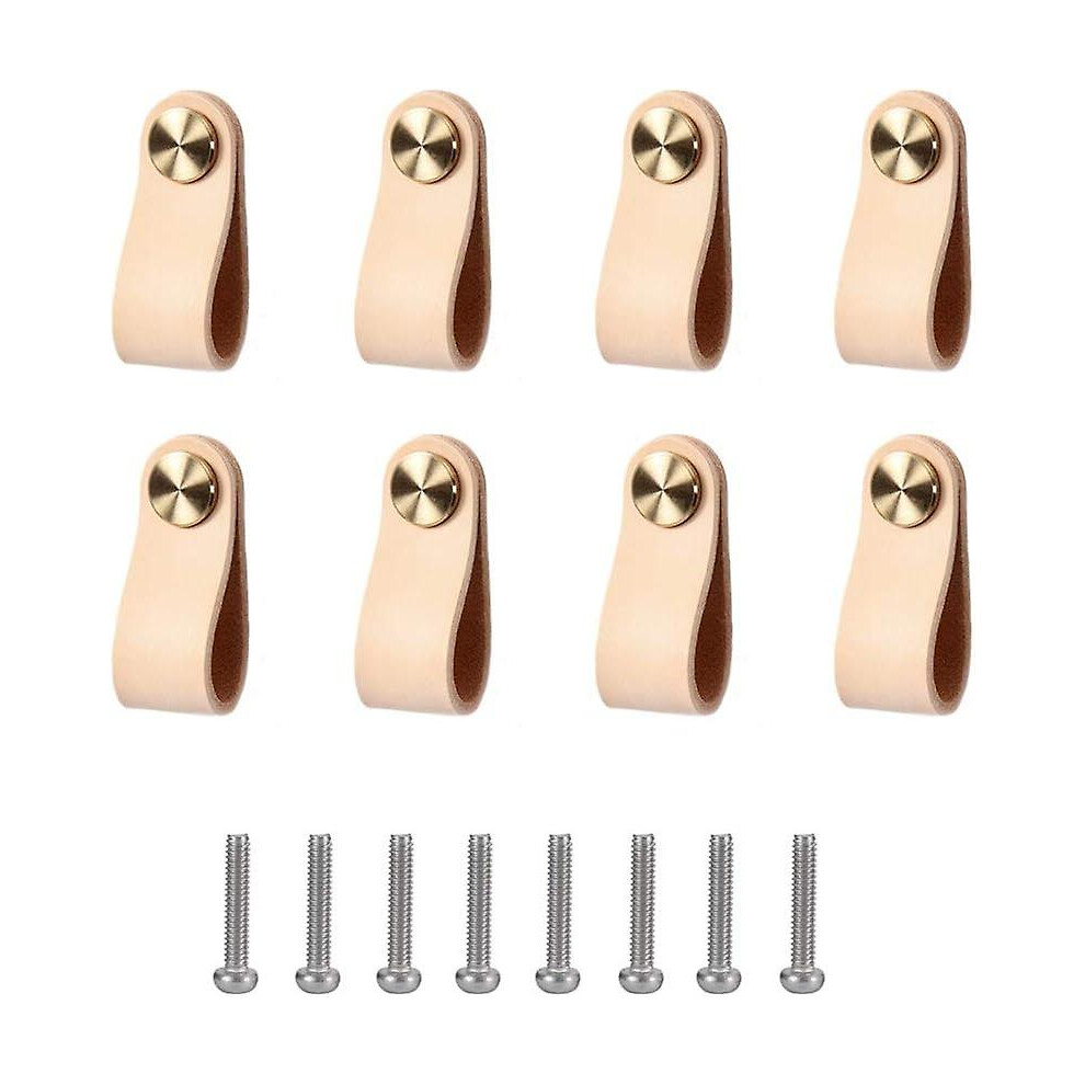 Leather Handle 8 Pieces Leather Cabinet Handles Cupboard Handles For Exquisite Furniture Decoration Accessories With Screws Accessories-image-OPC-PFGWMWP-NEW