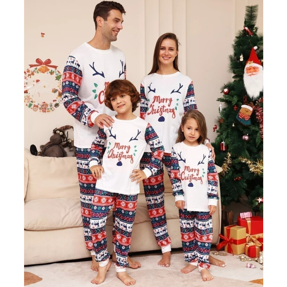 (Dad-Medium) Family Matching Christmas Pyjamas Adult Kids Xmas Nightwear Pajamas Pjs Set