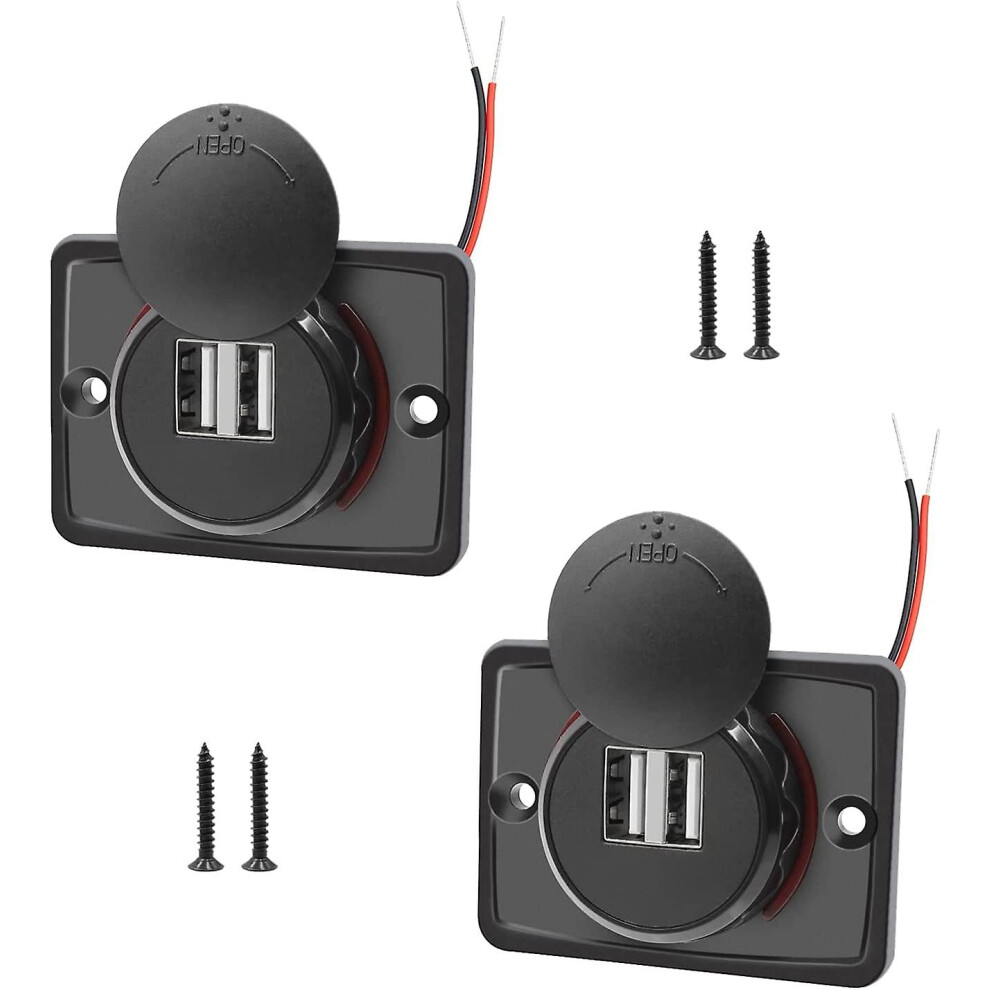 12V Usb Socket, 12V Usb Port Dual Usb 12V Motorhome Socket, 3.1A Usb Car Charger, Car Usb Charger For Car Bus Motorhome Boat(2 Pieces) 9176468095085