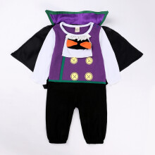 (90 ( 12-18Month )) Baby boys Romper with Cape Halloween Set Purple Black Bat Vampire Costume Suit Baby Girls Boys Cute Jumpsuit