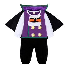(95 (18-24M)) Purple Black Bat Vampire for Baby Infant Boys Girls Romper Jumpsuit with Cape 6M 12M 24M Halloween Purim Fancy Dress