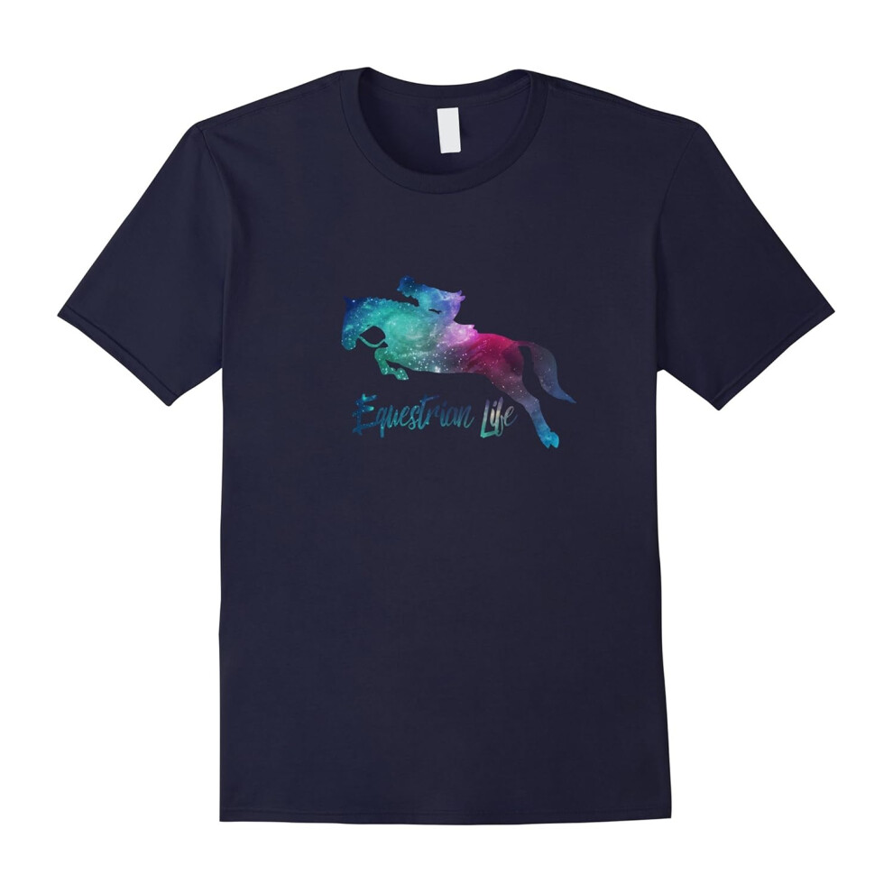 (S) Equestrian Life Watercolor T Shirt for Horse Lovers-Father's Day