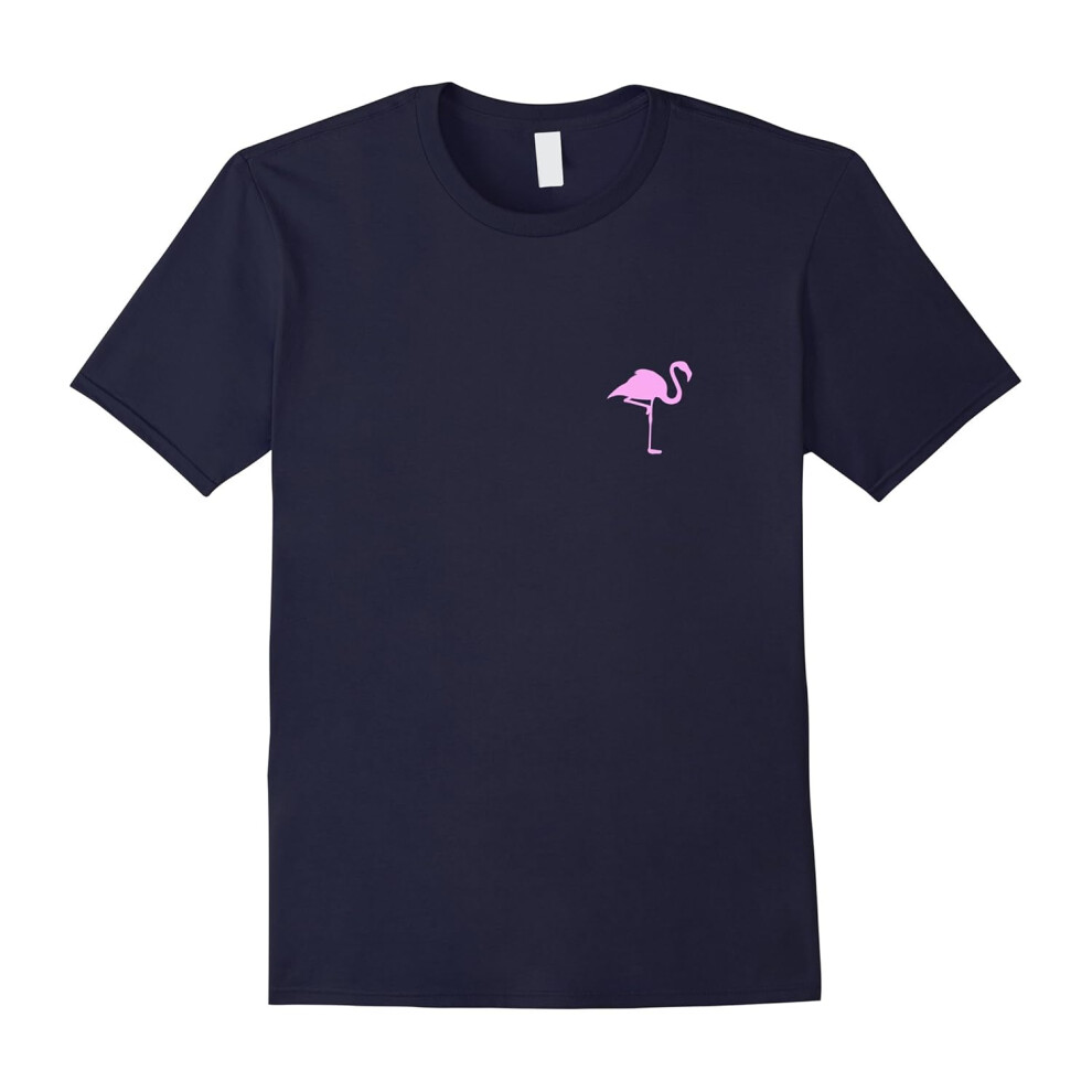 (S) Pocket Flamingo T-Shirt â Pink Flamingo Bird Lovers Pun Tee-Father's Day