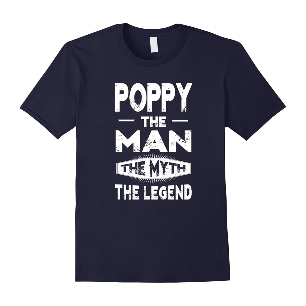 (XXL) Poppy The Man The Myth The Legend Grandpa Gifts Men T-shirt-Father's Day