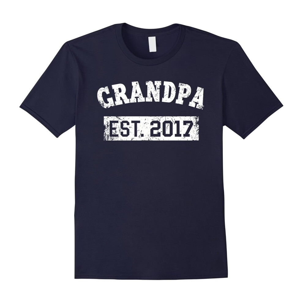 (XXL) Men's Grandpa Est. 2017 Shirt: Promoted To Papa | Gift T-Shirt-Father's Day