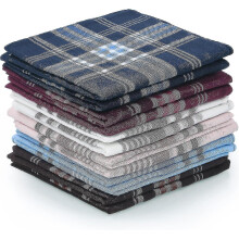 Men's Handkerchiefs, 12 Pack Gents Hankies, Mens Premium Handkerchiefs Cotton White Pocket Square Ha