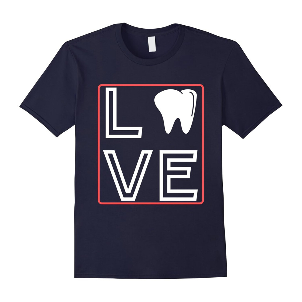 (M) Dentist T Shirt â Love with Tooth Graphic-Father's Day