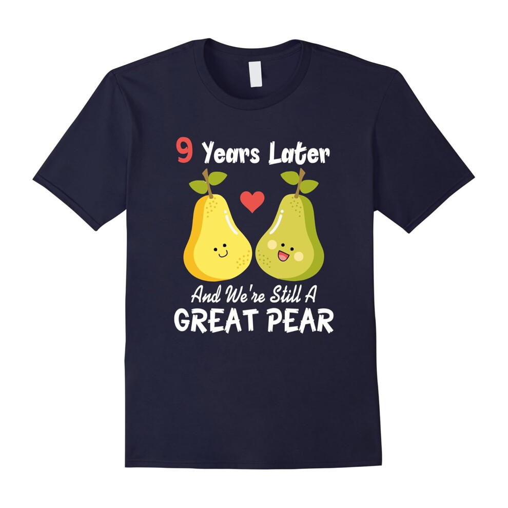 (M) 9th Wedding Anniversary Shirt Funny Couples T-Shirt Gifts-Father's Day