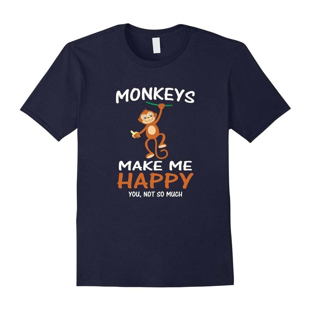 (XL) Monkeys Make Me Happy Special T-shirts Gifts â Funny shirt-Father's Day