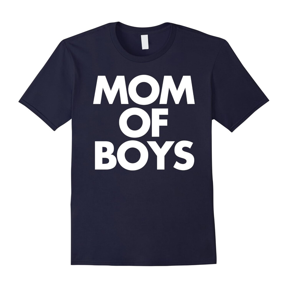 (L) Mom of Boys Cute Family Love Mother's Day Mama Tee-Father's Day