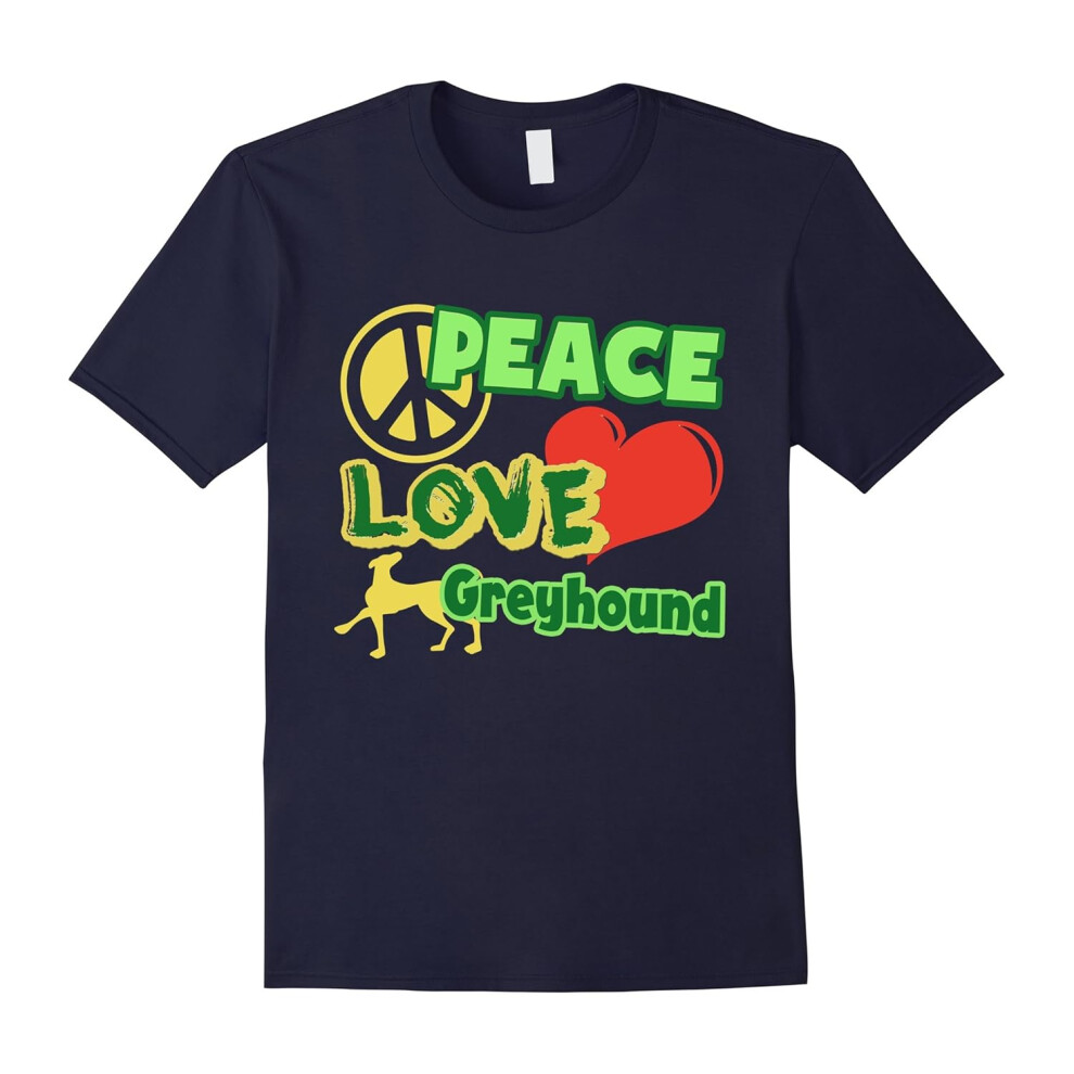 (XXXL) Greyhound Shirt â Peace Love Greyhound T shirts-Father's Day