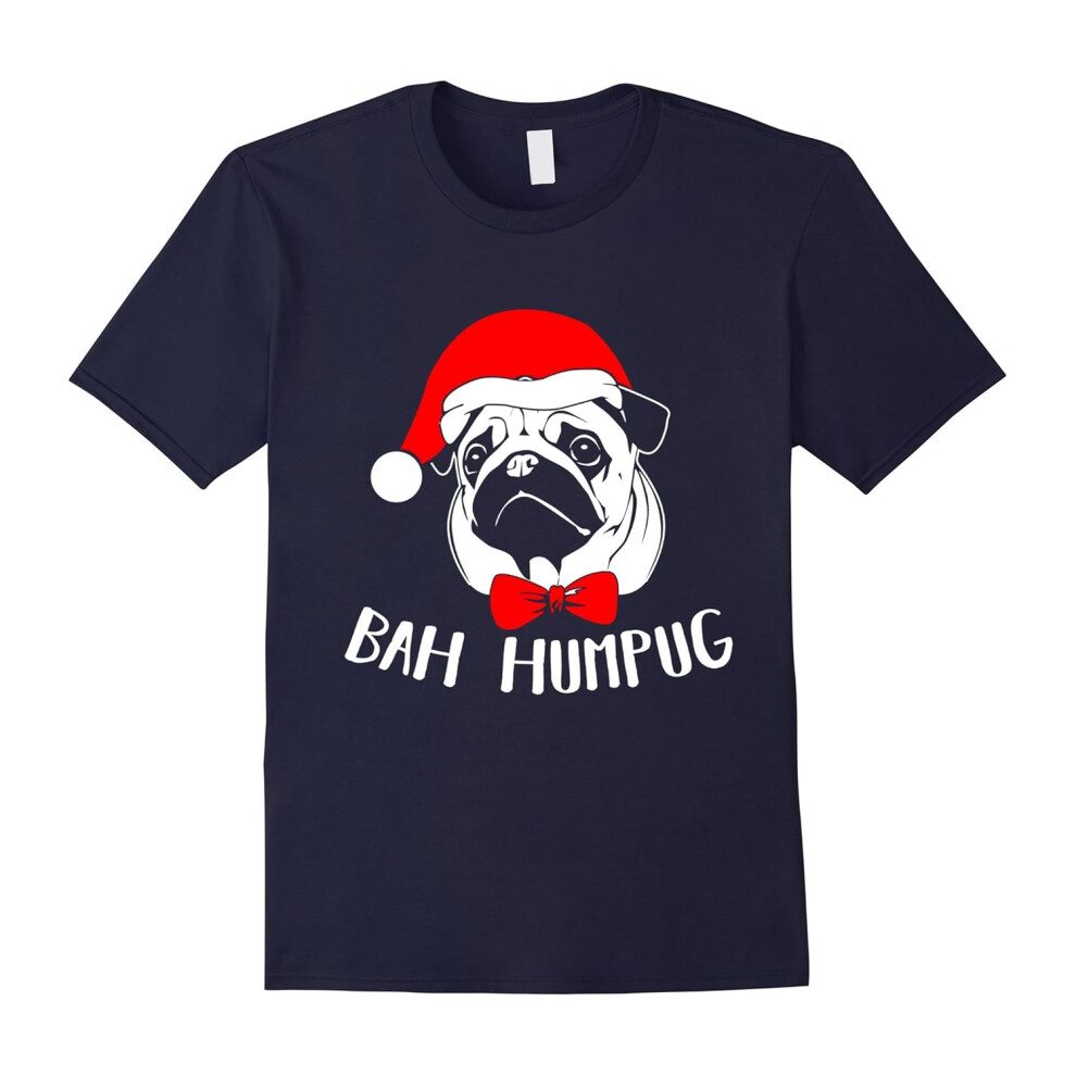 (XXXL) Bah Humpug, Christmas Pug Lovers Funny T-Shirts-Father's Day