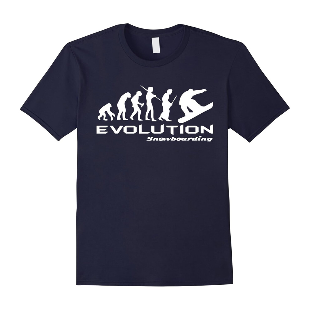 (M) Funny Evolution of Snowboarding T-Shirt Snowboarder Gifts-Father's Day