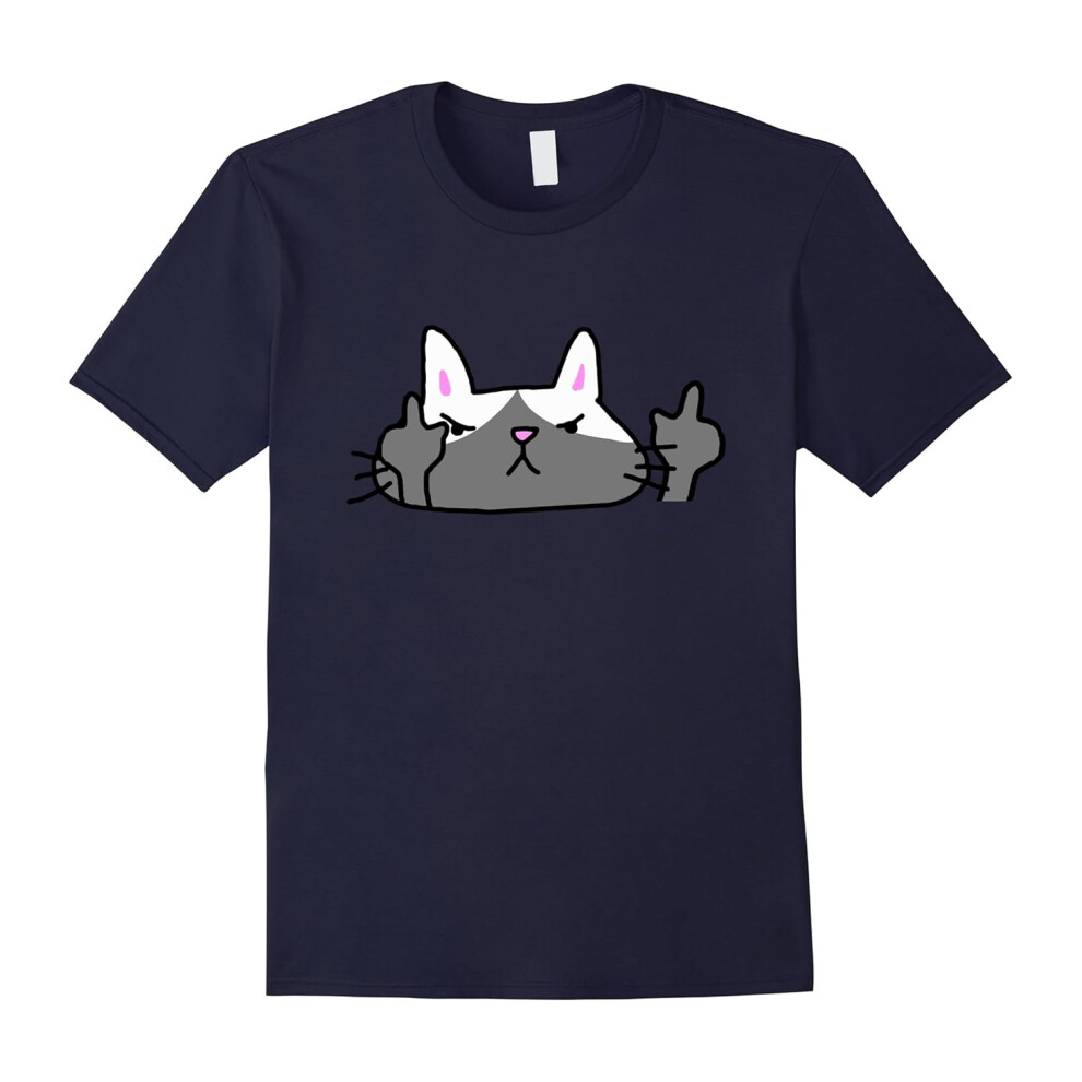 (S) Angry Cat T-Shirt Kitty Kitten Cats Lover Cat Shirt-Father's Day