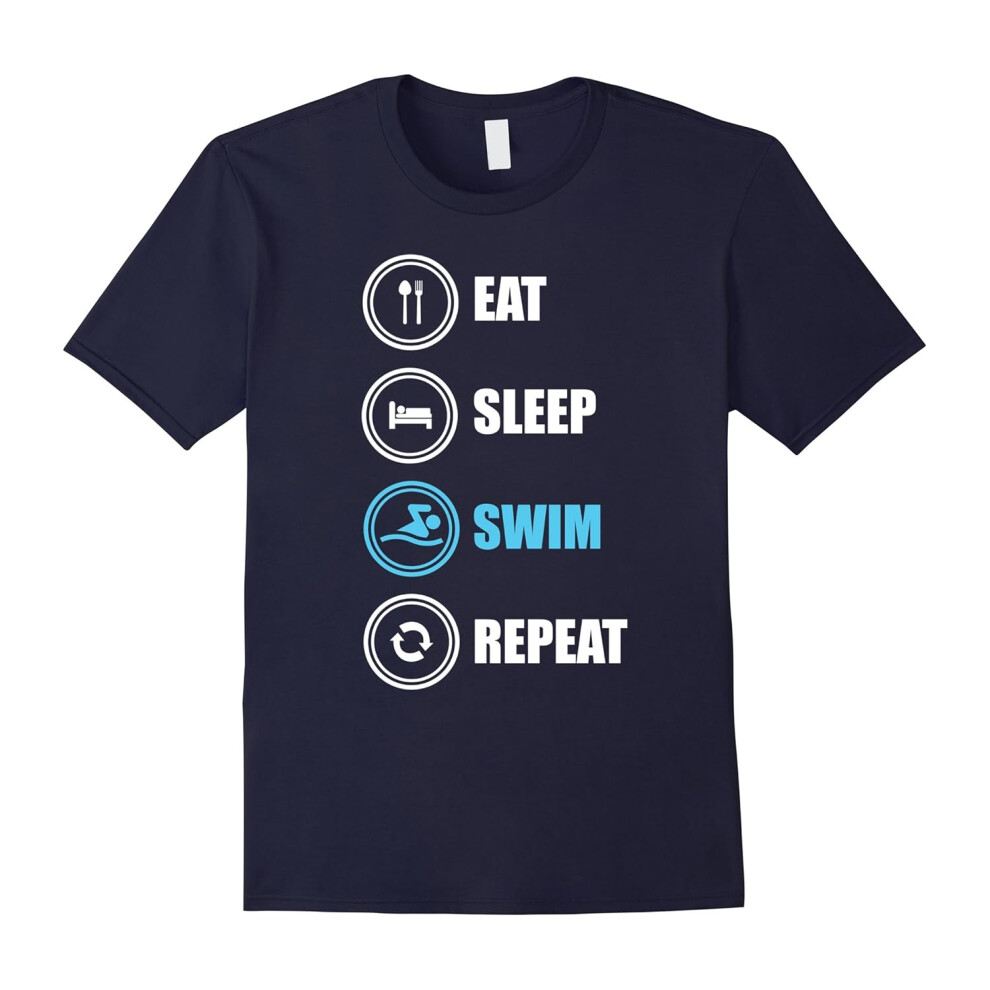 (S) Eat-Sleep-Swim-Repeat',Swimming-Lovers,Gift,T-Shirt-Father's Day