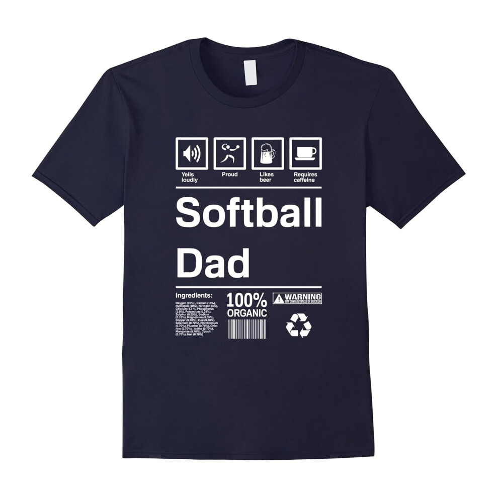 (M) Mens Softball Dad T-Shirt | Gifts For Softball Dad-Father's Day