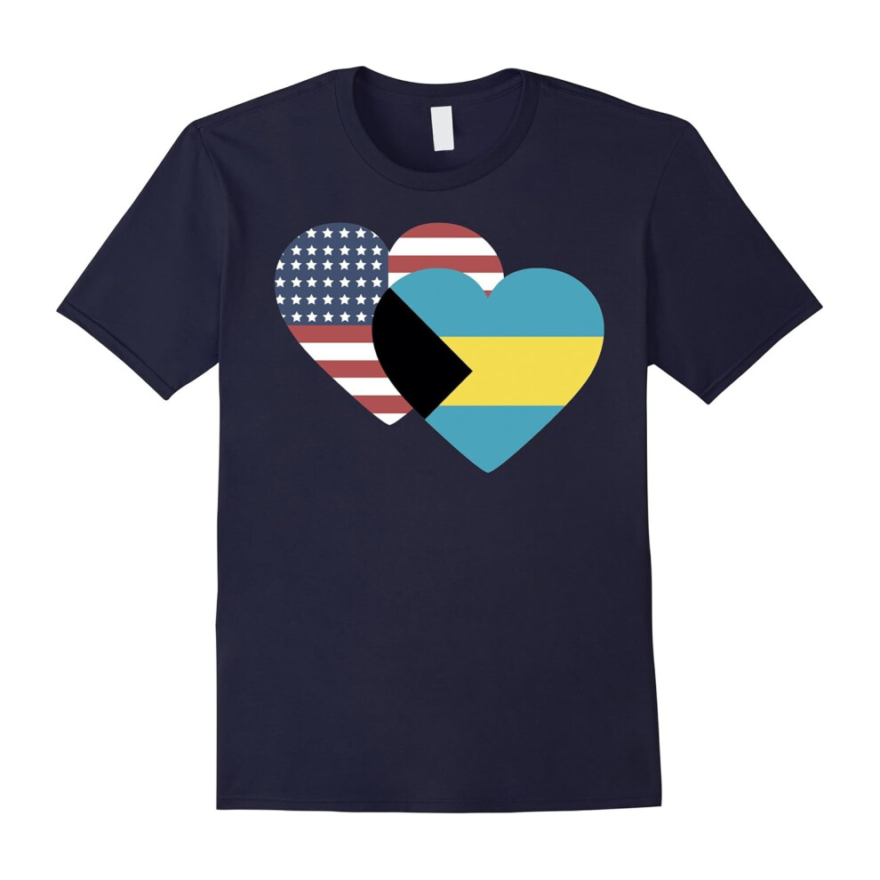 (S) The Bahamas USA I love like flag heart half T Shirt tee-Father's Day