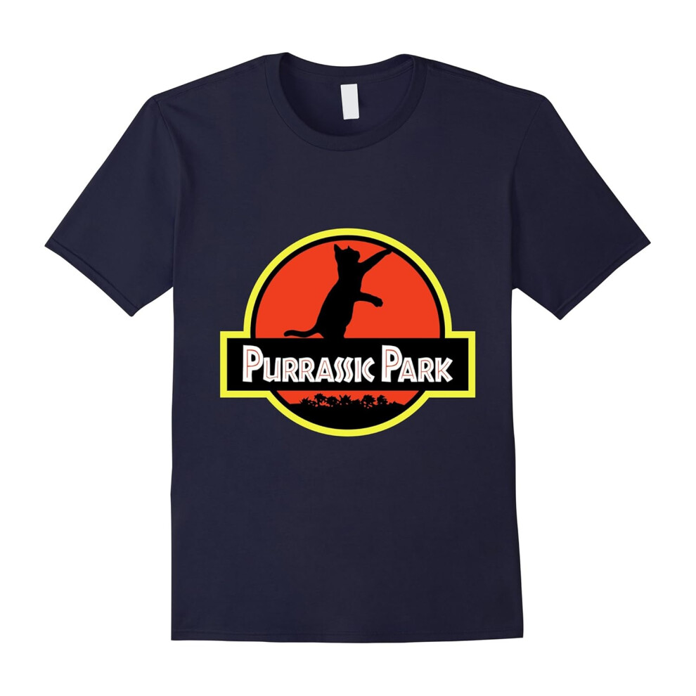 (XXL) Purrassic Park T Shirt | Funny Cat Lover T Shirt-Father's Day