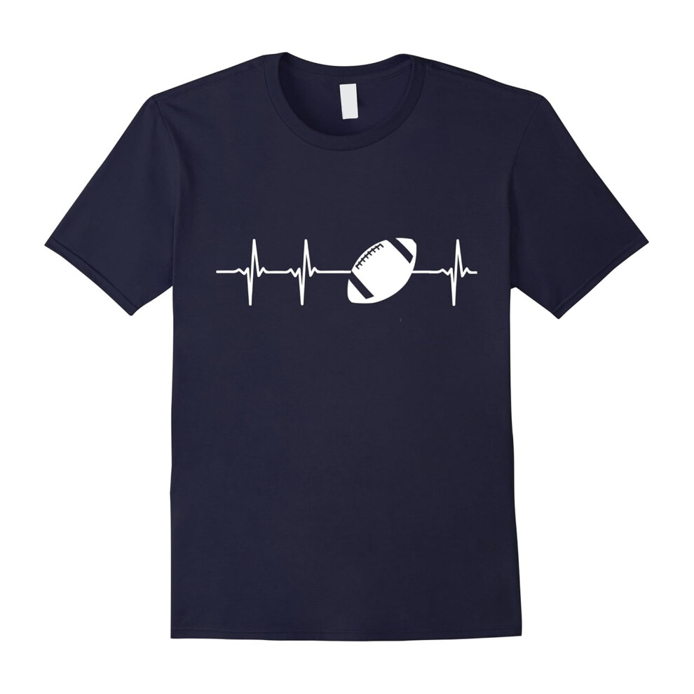 (M) Football In A Heartbeat Football Lovers T-Shirt-Father's Day