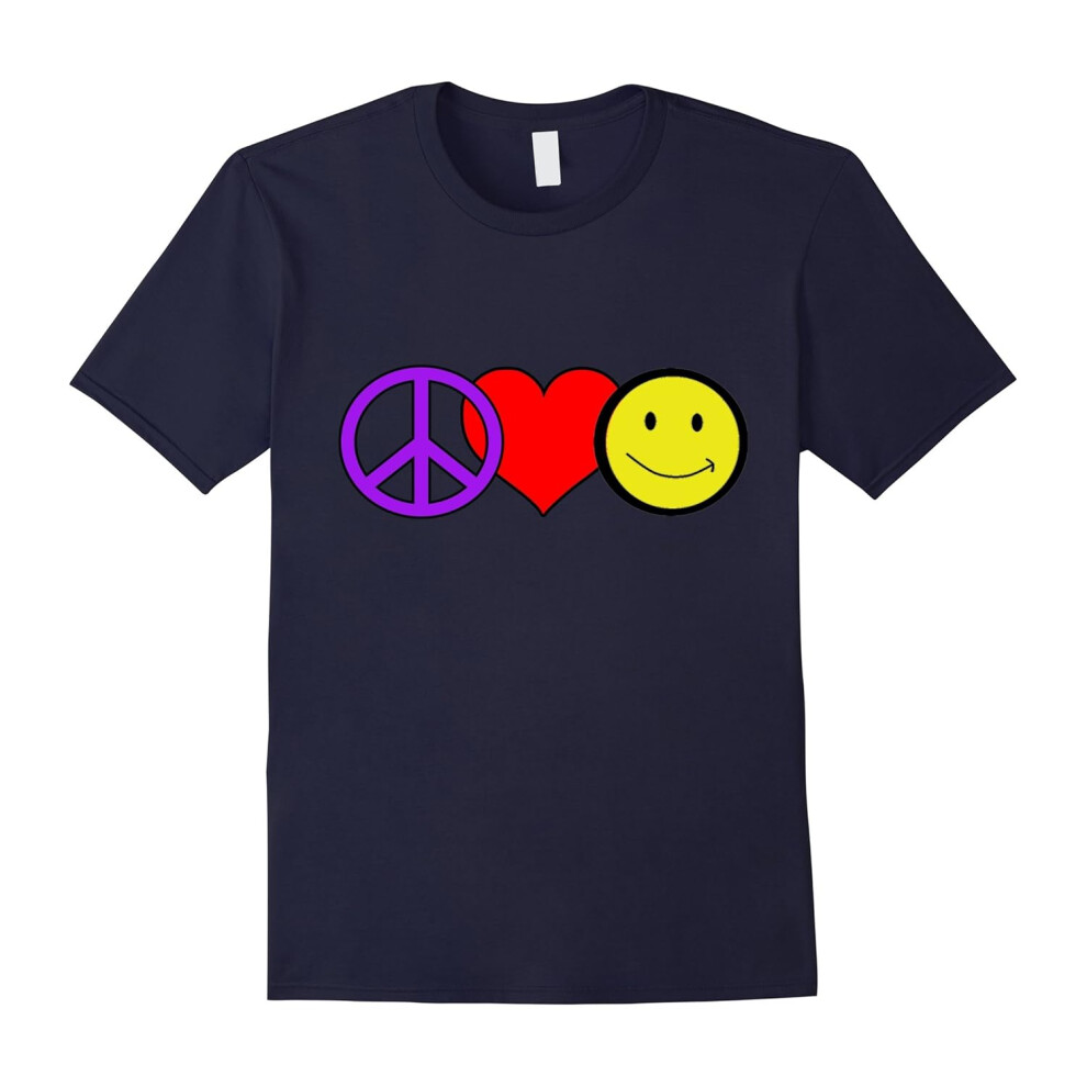 (XL) Peace Love Happiness T-Shirt-Father's Day