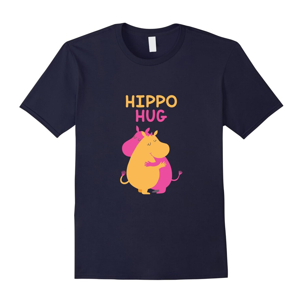 (S) Hippo Hug Hippopotamus Animal Lover Funny Cute Silly T-Shirt-Father's Day