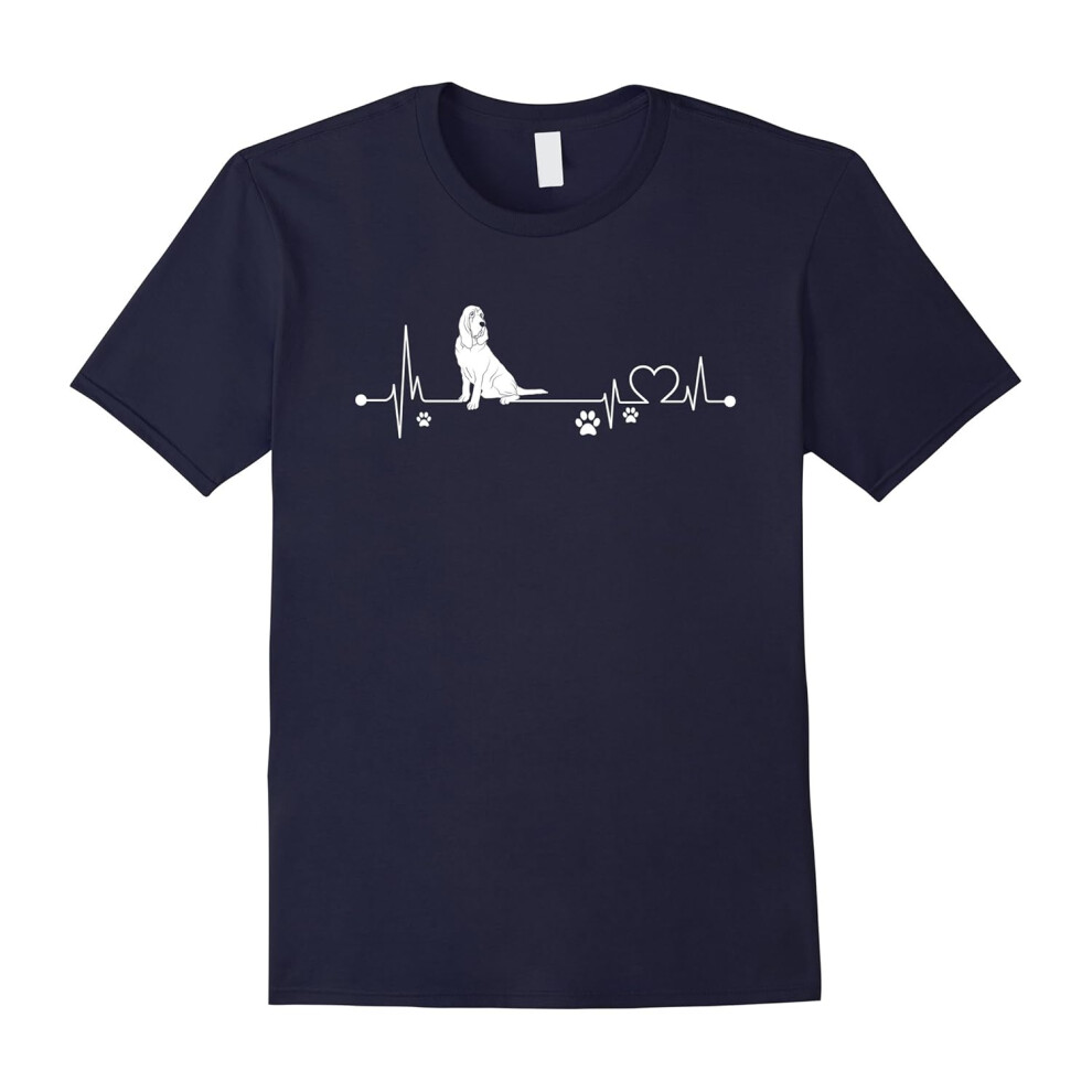 (XXL) Bloodhound T-Shirt, i love Bloodhound heart beat-Father's Day