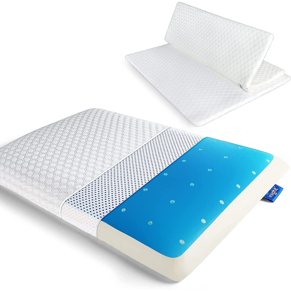Stomach Sleeper Pillows, Ultra Thin Memory Foam Pillows, Flat Pillows for Sleeping, Flat Pillow with Removable Layer-2.75/1.97 inches, Standard Size