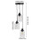 Living And Home Black 3-Light Pendant Light with Wave Glass Lampshade 6