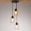 Living And Home Black 3-Light Pendant Light with Wave Glass Lampshade 3