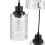 Living And Home Black 3-Light Pendant Light with Wave Glass Lampshade 5
