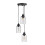 Living And Home Black 3-Light Pendant Light with Wave Glass Lampshade 4