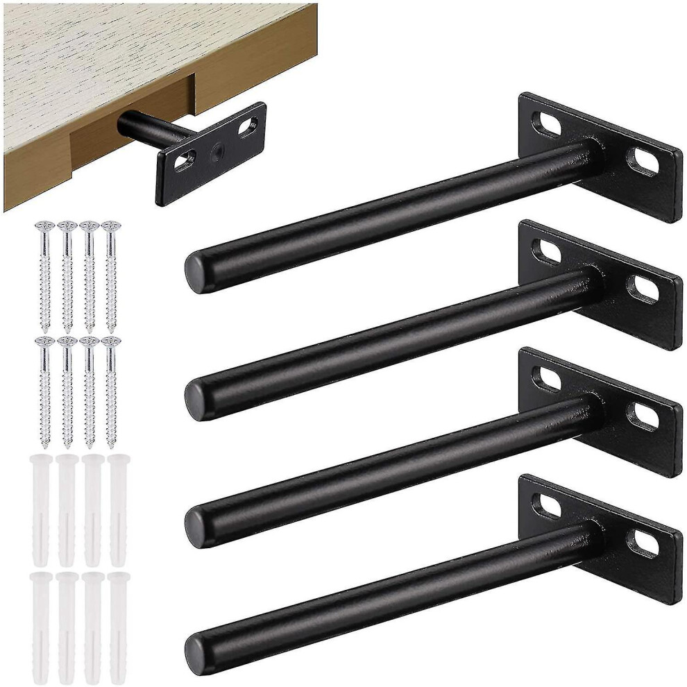 4Pcs Floating Shelf Bracket, Metal Invisible Shelf Bracket, Heavy Duty Hidden Shelf Bracket,10Mm 9176468119767