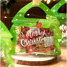 10Pcs Christmas Gift Bag For Candy Chocolate Cookie Nougat Zipper Bags