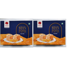 (Pack of 2) Orange Soan Papdi Indian Sweet 400g -Festival Gift