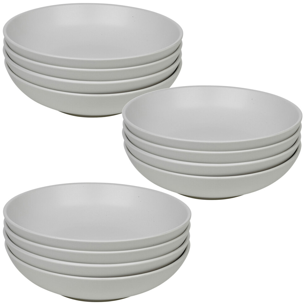 (12xWhite) Coloured Stone Ceramic Pasta Bowls Dining Sets-image-OPC-PFGX9ZS-NEW