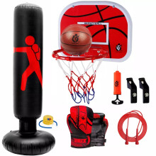 Inflatable Punching Bag basketball Hoop Wall Mounted set for Kids
