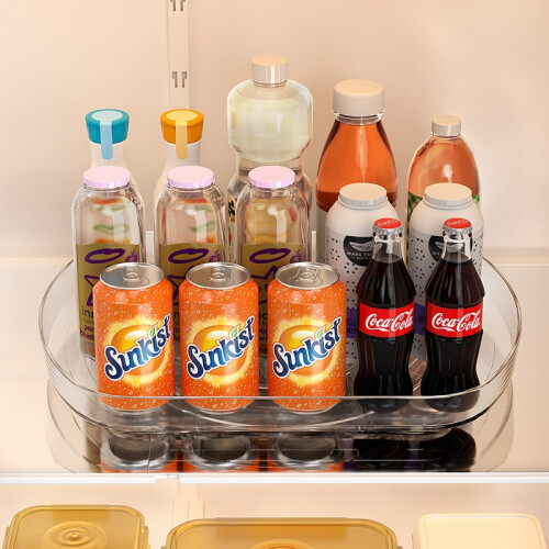 Seasoning Rotary Shelf Transparent Flipable Refrigerator Rotary Table 1