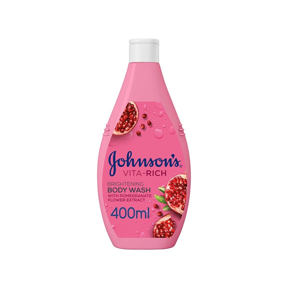 Johnson's Vita-Rich Body Wash With Pomegranate Flower 400ml |24-hour Comfort Shower Gel |Intense Hydration